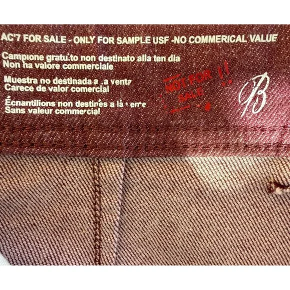 Baykan Denim Mauve Design Sample Jeans Cropped Fit - Picture 8 of 16